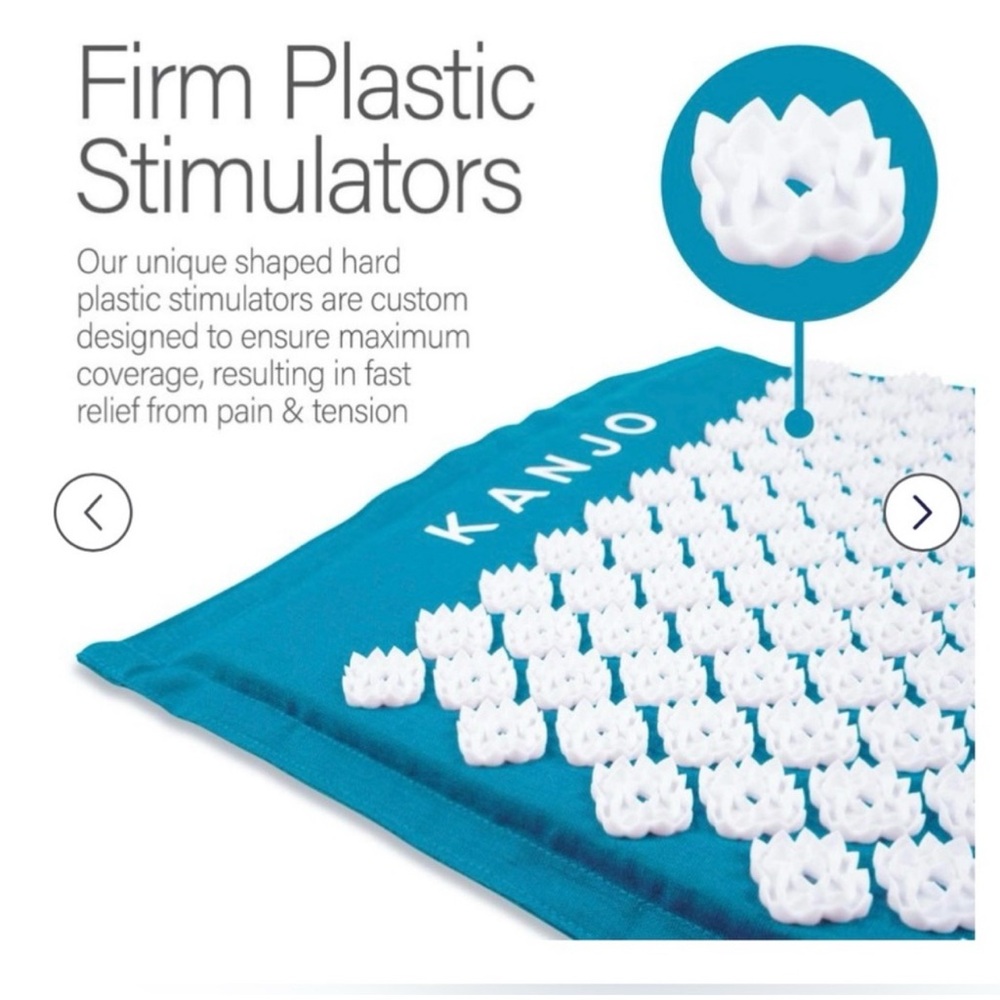 KANJO MEMORY FOAM ACUPRESSURE MAT PILLOW SET Back/Neck Relief, IN BAG - Picture 9 of 13